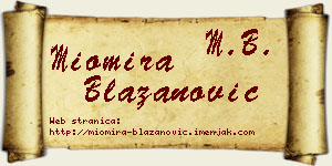 Miomira Blažanović vizit kartica